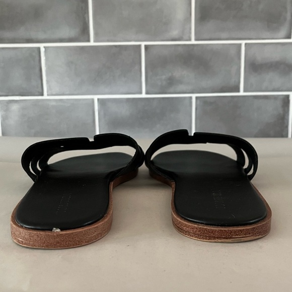 Nautica Woven Black Leather Slip on Slide Mule Sandal size Euro 40 US 9-9.5 - Picture 3 of 8